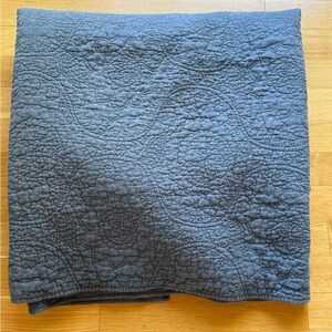 Pottery Barn Linen Quilted Slate blue coverlet-full/queen